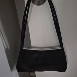 Classic Black Shoulder Bag with Double Straps